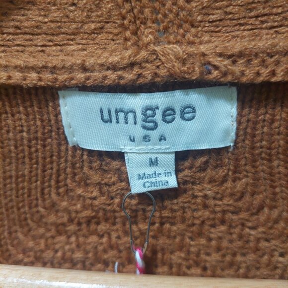 NWT Umgee Womens Camel Fringe Open Front Cardigan Sweater~Boho~MEDIUM - Picture 5 of 10